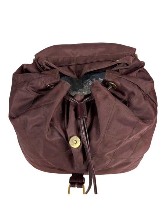 Prada Quilted Processing Tassel Charm Backpack Tessuto Nylon Wine Red main image 11